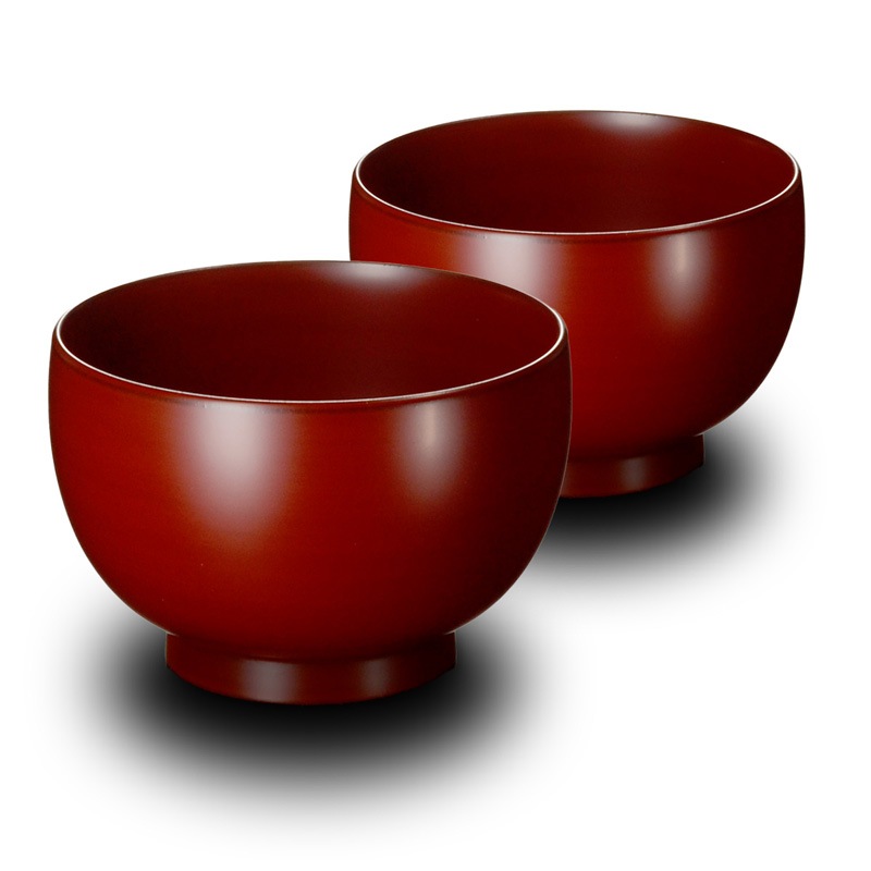 ほてい 汁椀 ペアセット 溜/古代朱 漆塗り