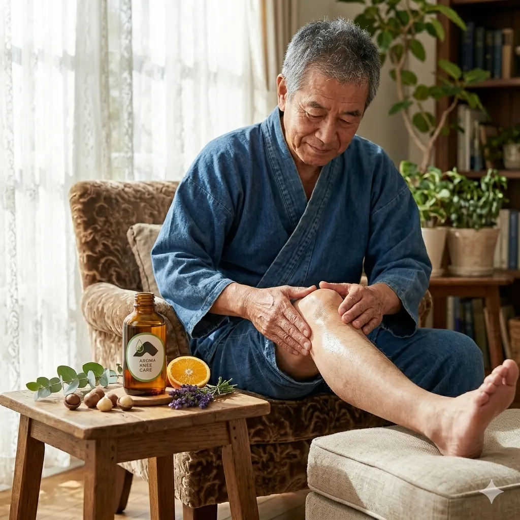 あなたの足取りを軽くする/アロマ膝ケアオイル・オールインワンA
