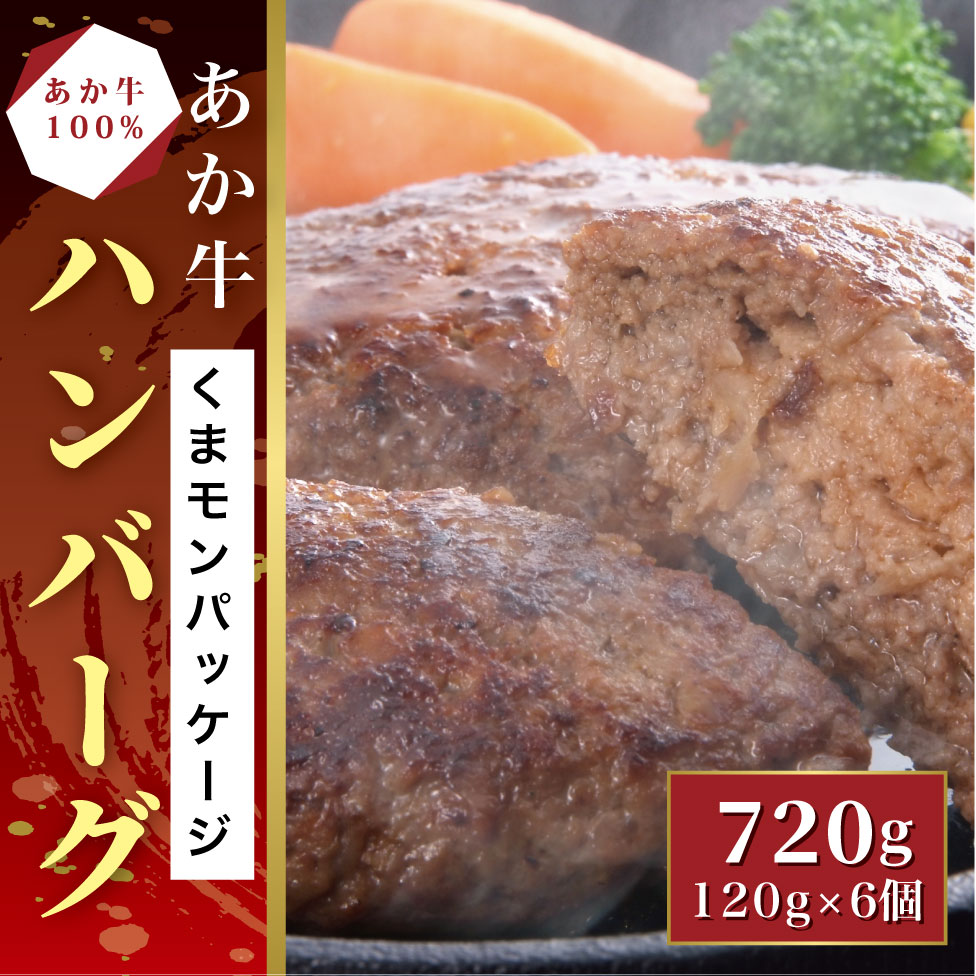くまモンあか牛ハンバーグ セット(あか牛ハンバーグ120g×6個)【産地直送】