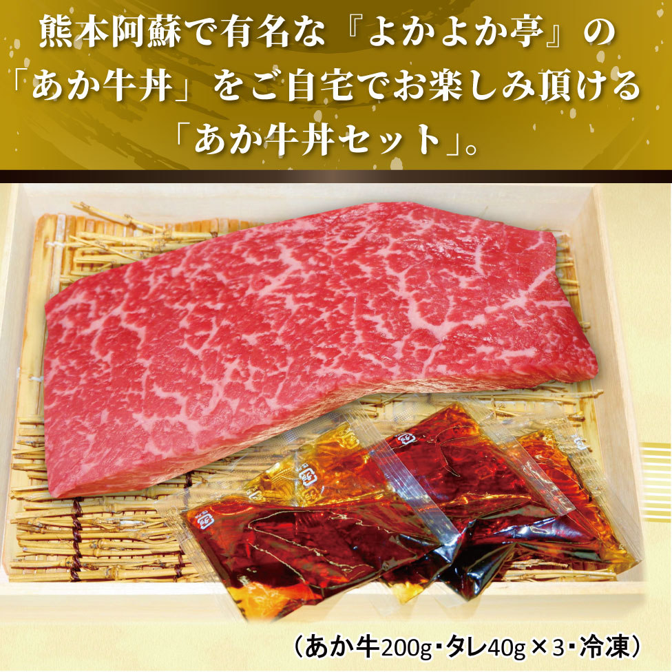 あか牛丼（2人前）セット（あか牛モモ200g、あか牛のたれ40g×3）【産地直送】