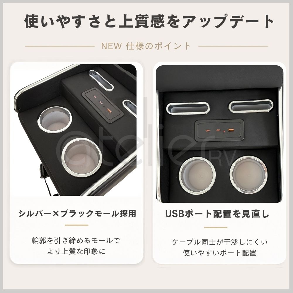 ハイエースナロー専用 ボルネアコンソール 標準ボディ USB