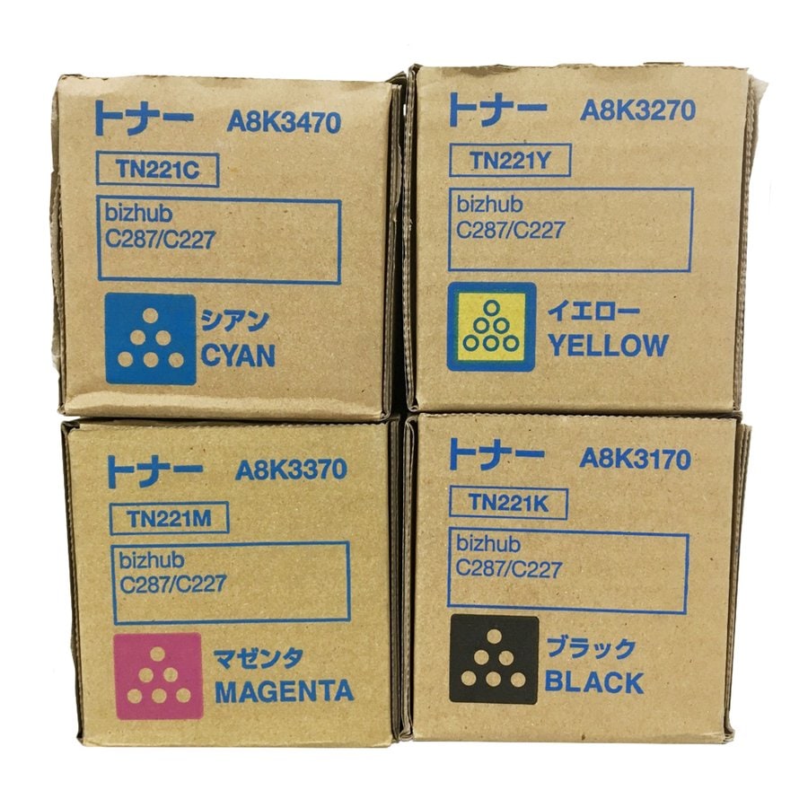コニカミノルタ 純正トナーカートリッジ TN221 4色セット bizhubC287 