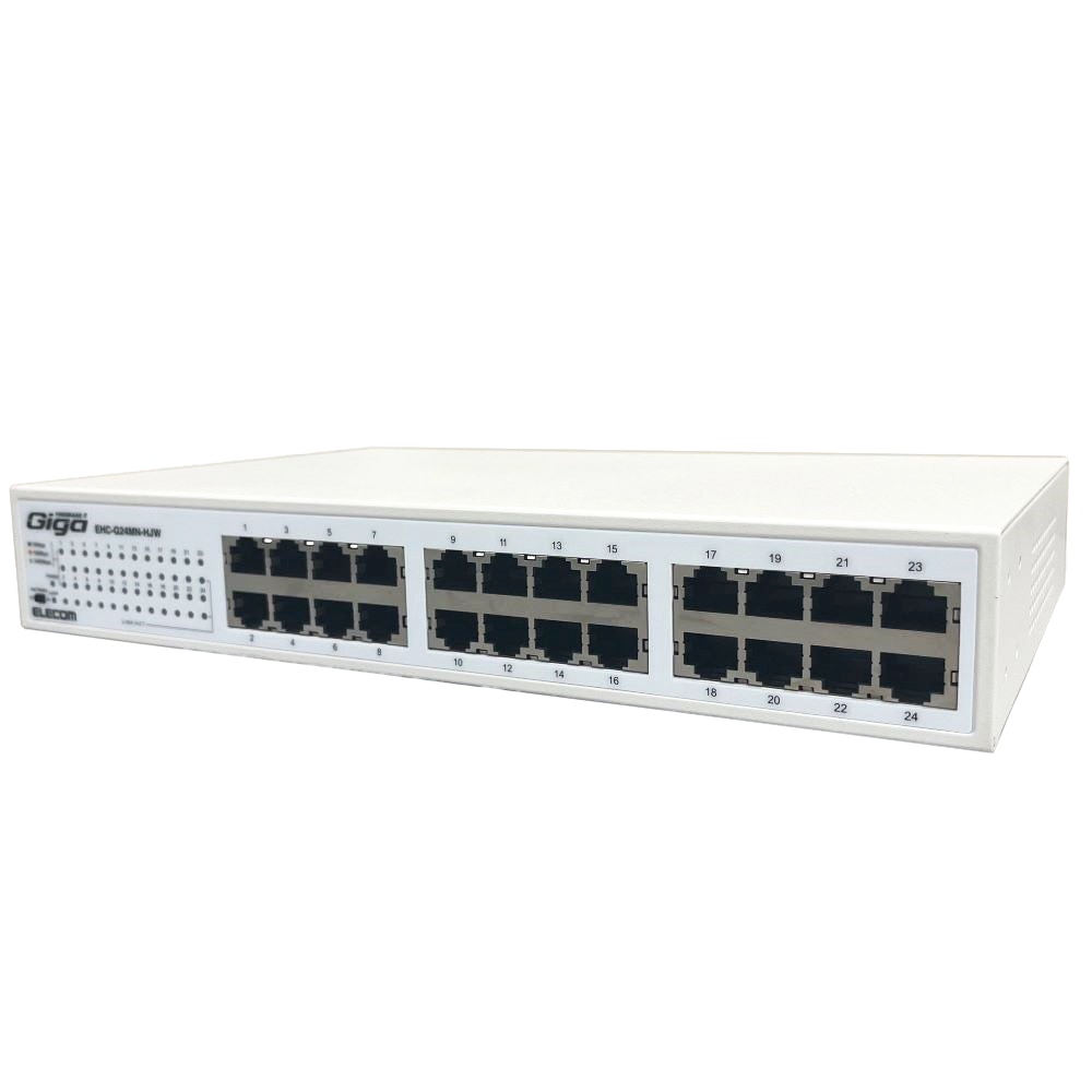 エレコム ギガビットスイッチングハブ EHC-G24MN-HJW 24ポート メタル