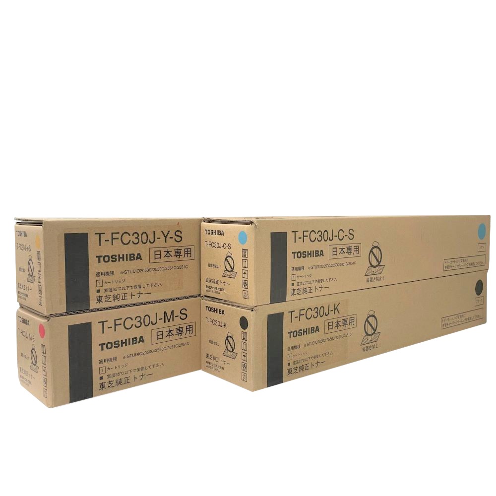 東芝純正トナー T-FC30Jシリーズ TOSHIBA（東芝） （純正品・4色セット）東芝 T-FC30J-K,C,M,Y 純正
