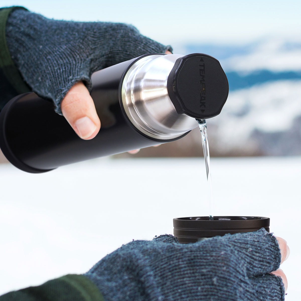 TEMPEAK(テンピーク)超保温ボトル 国内最高レベルの保温力 コップ付き 530ml 750ml 900ml 1200ml ブラック シルバーグリーン ターコイズATPB