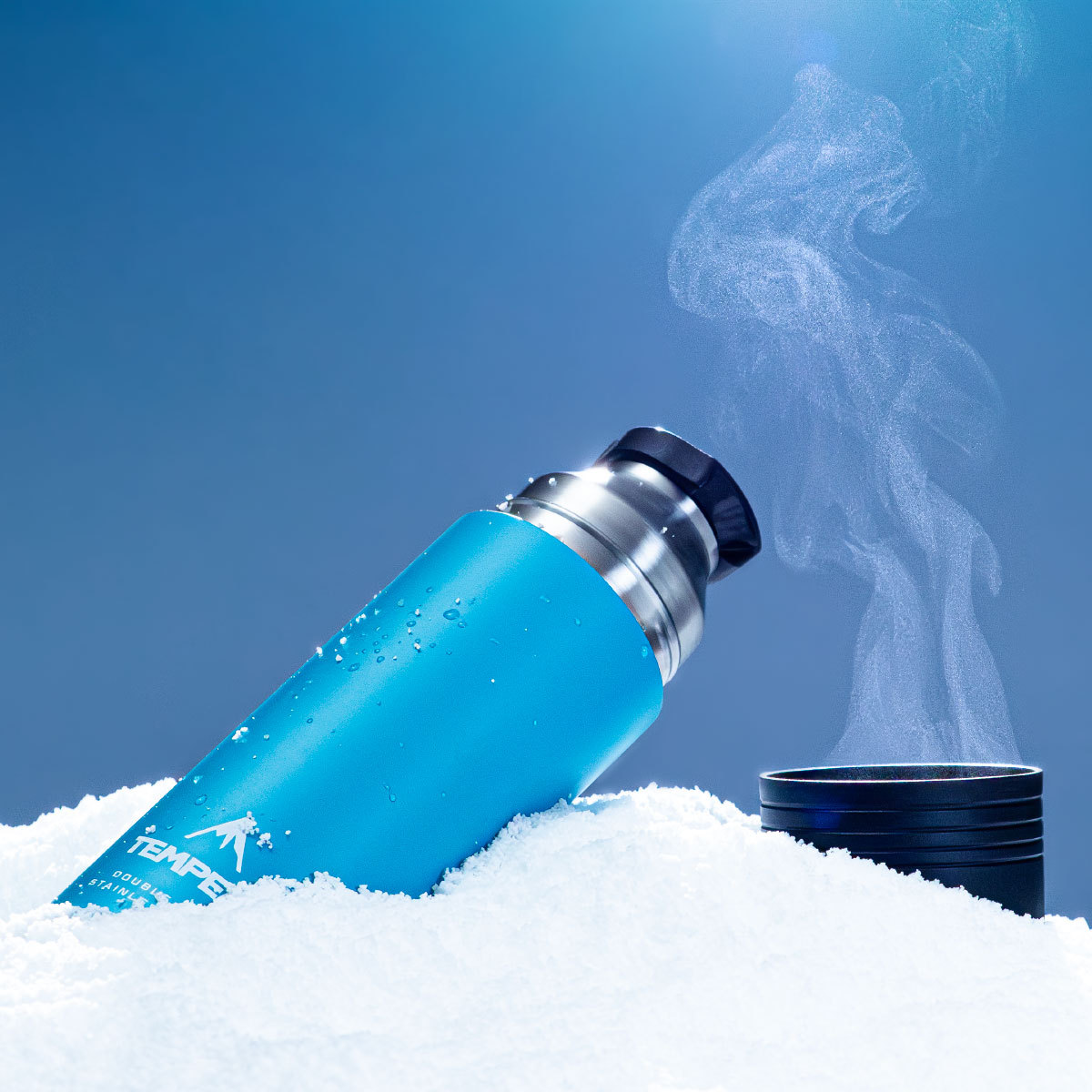 TEMPEAK(テンピーク)超保温ボトル 国内最高レベルの保温力 コップ付き 530ml 750ml 900ml 1200ml ブラック シルバーグリーン ターコイズATPB