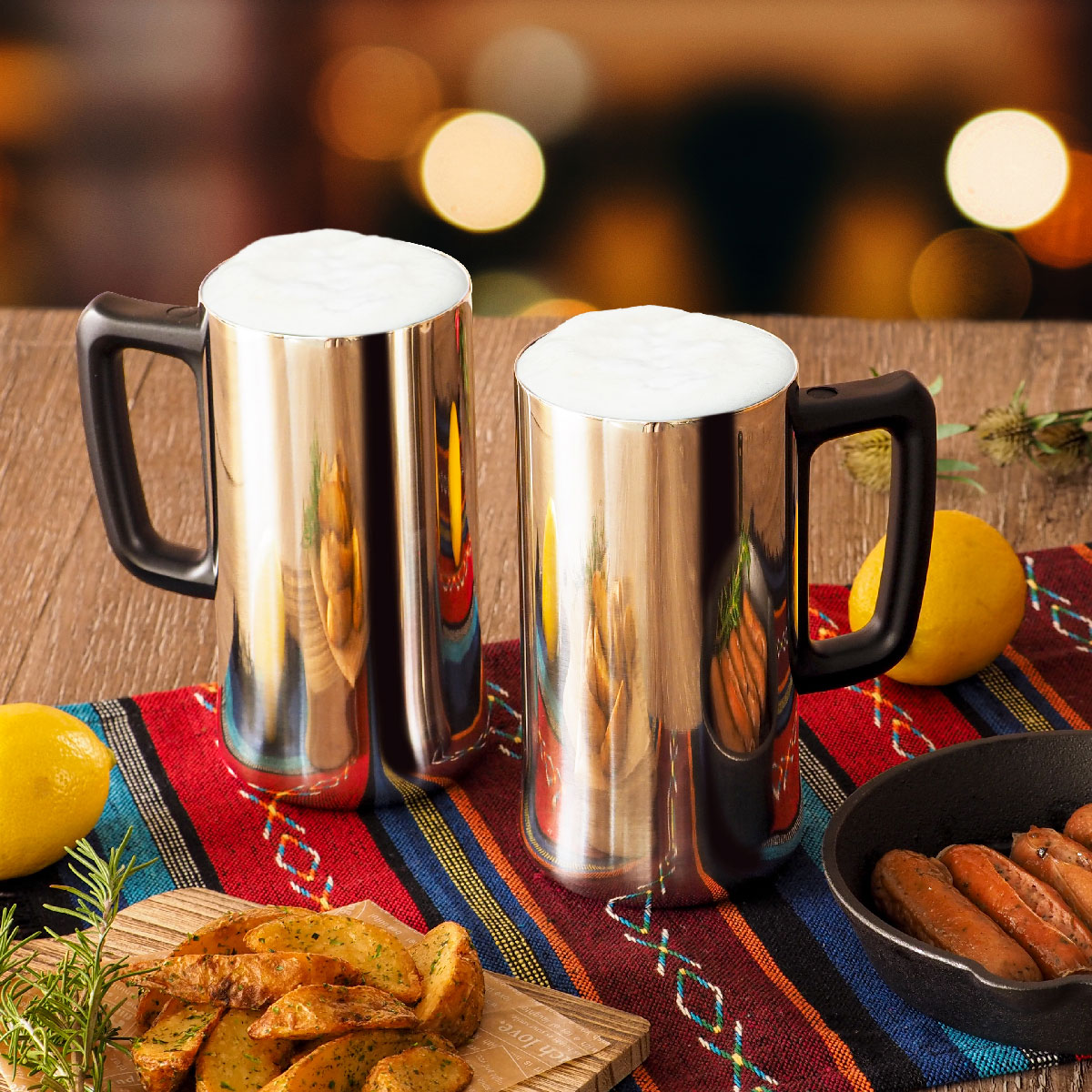 ケース販売 Sinqs（シンクス）ビアジョッキ 外面ミラー仕上げ うす口 BIGサイズ 630ml ASJ-632MR20P