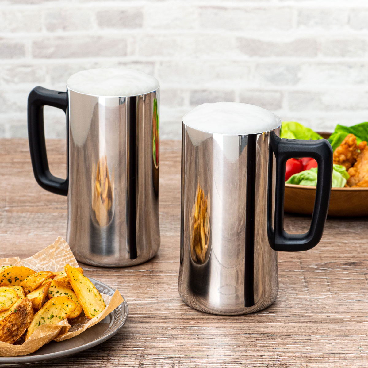 ケース販売 Sinqs（シンクス）ビアジョッキ 外面ミラー仕上げ うす口 BIGサイズ 630ml ASJ-632MR20P