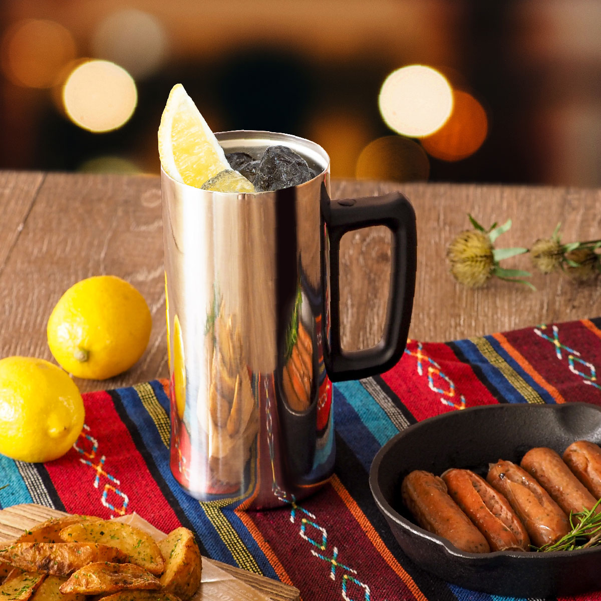 ケース販売 Sinqs(シンクス)ビアジョッキ 外面ミラー仕上げ うす口 BIGサイズ 700ml ASJ-702MR20P