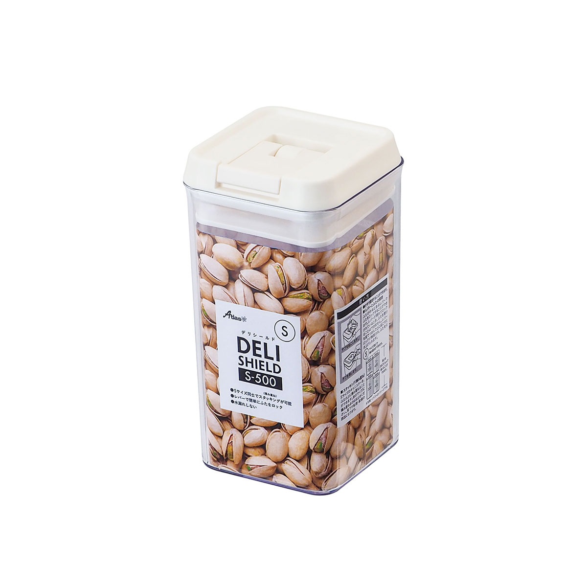 ケース販売 DELI SHELD（デリシールド）ワンタッチレバー式キャニスター Sサイズ 500ml ADL-500S6P 6個入り