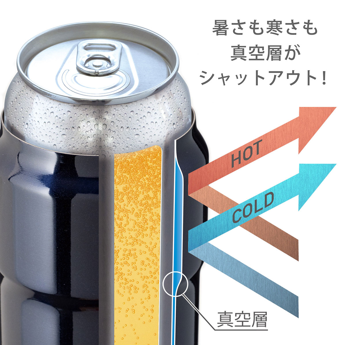 WENS（ウェンズ）保冷缶ホルダー 350ml缶用 ネイビー AWCH-350NV