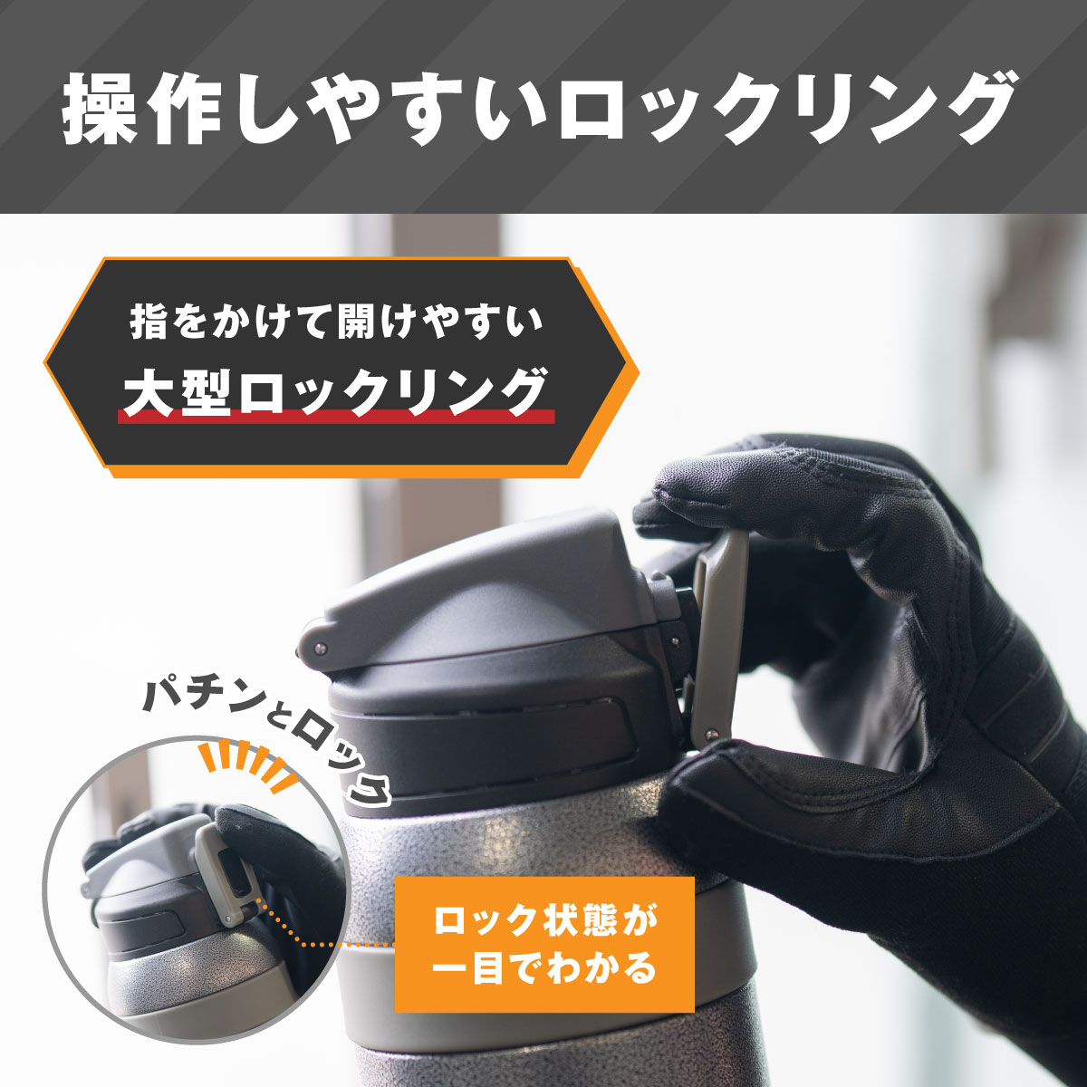 ワーカーズボトル ハンドストラップ付き ダイレクトボトル 1.0L/1.5L