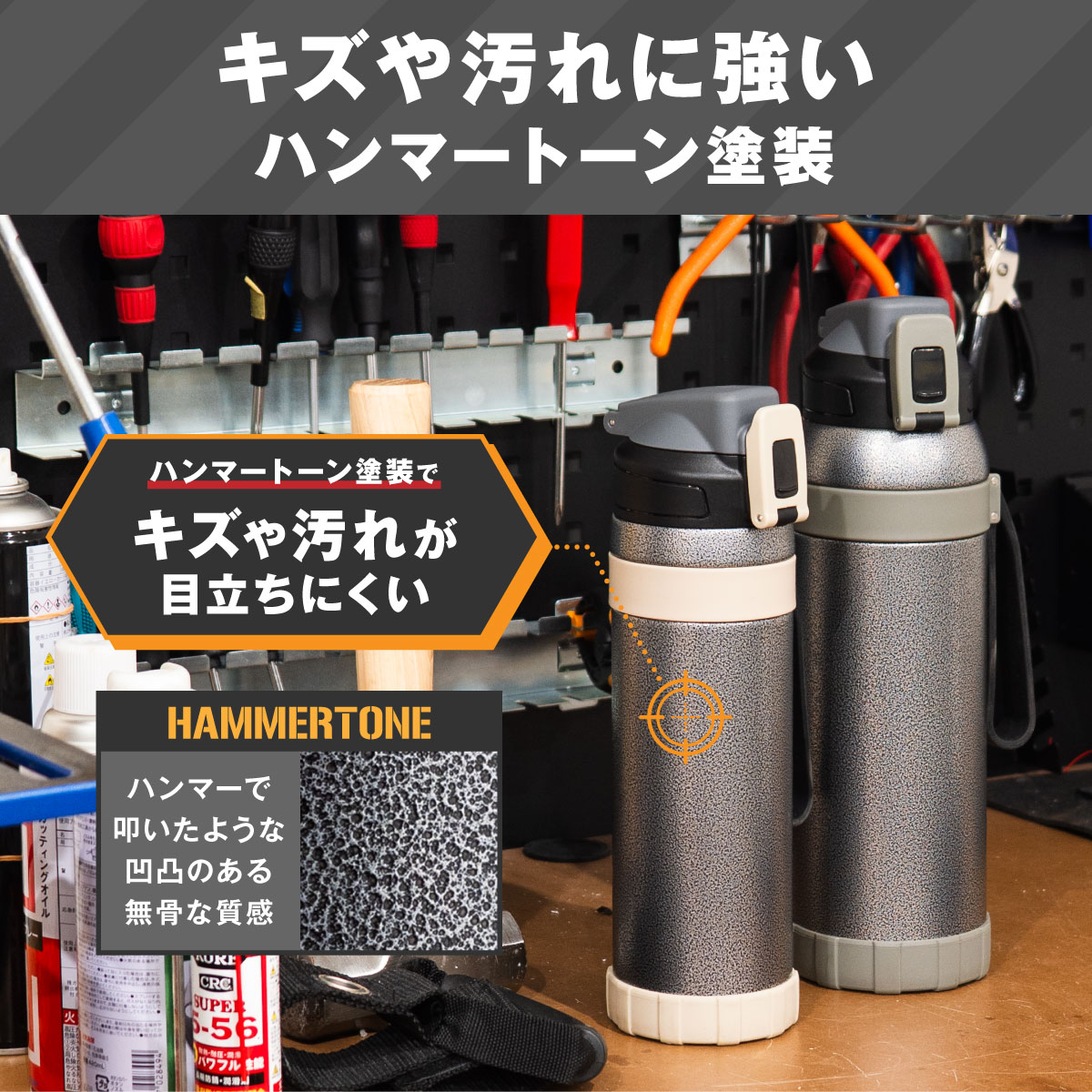 ワーカーズボトル ハンドストラップ付き ダイレクトボトル 1.0L/1.5L