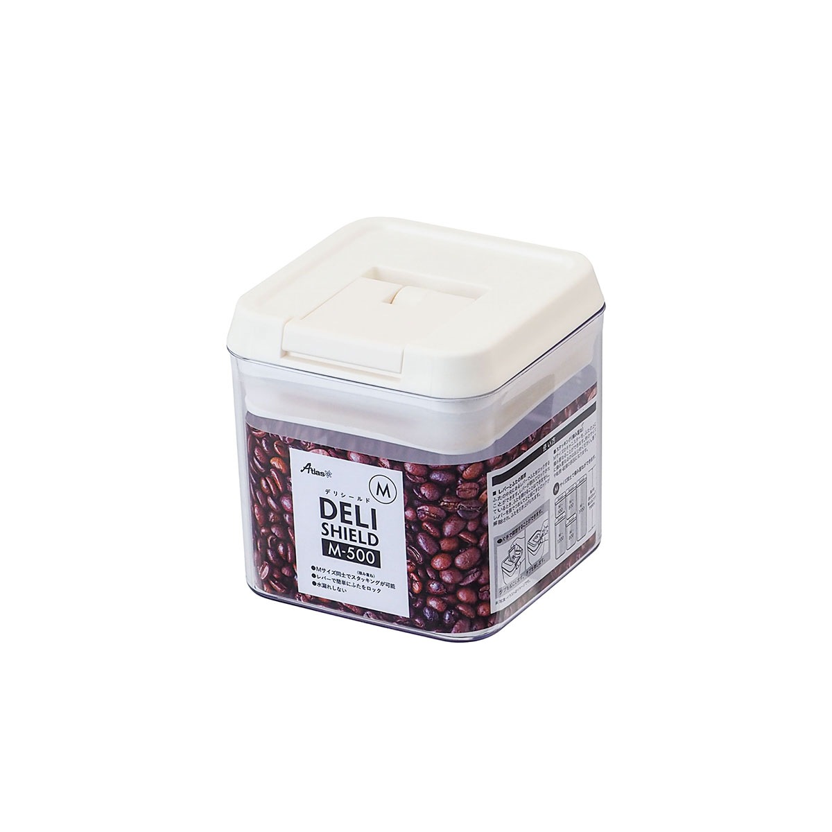 ケース販売 DELI SHELD（デリシールド）ワンタッチレバー式キャニスター Mサイズ 500ml ADL-500M36P 36個入り