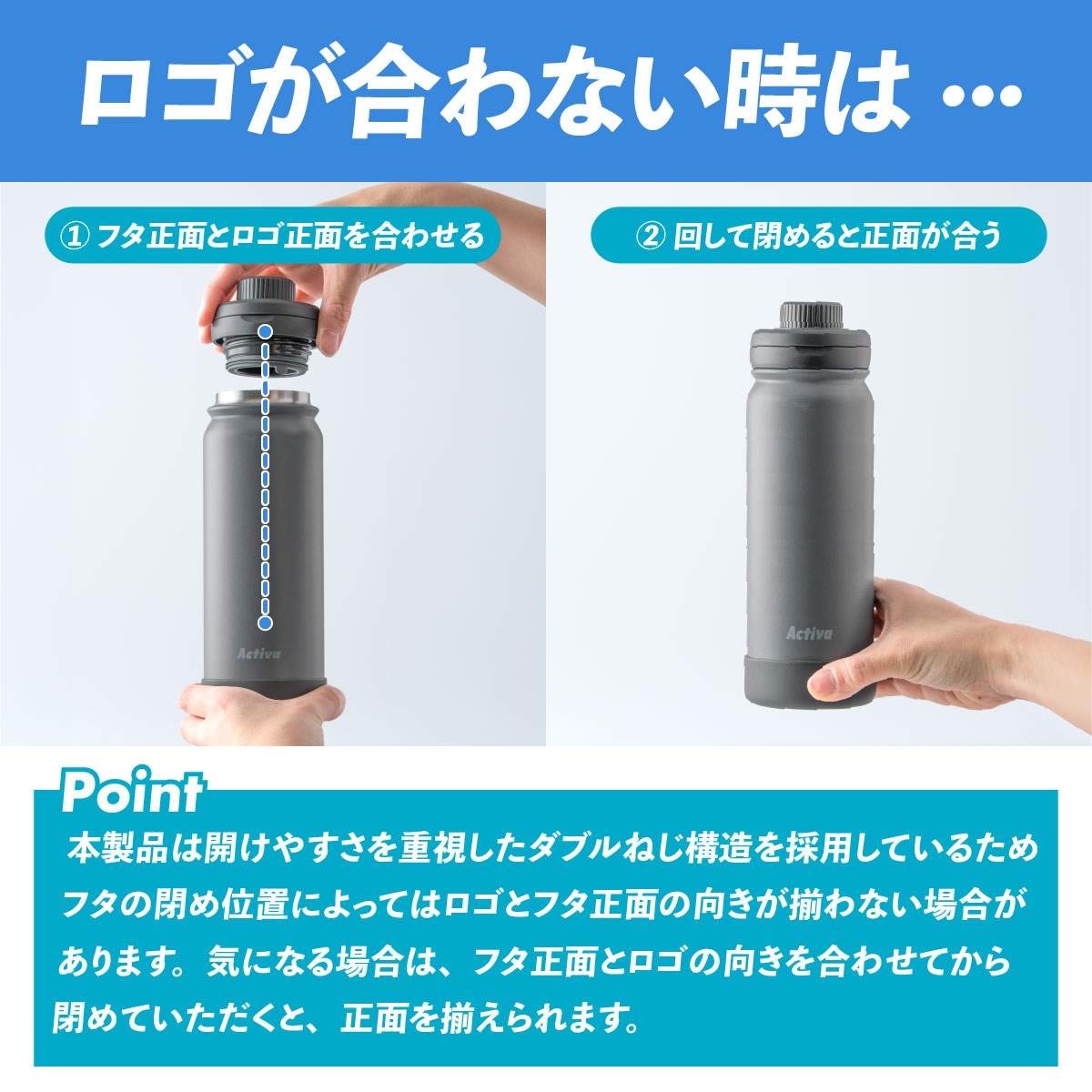 Activa(アクティバ) ハンドル付きダイレクトボトル 590mL 1.0L 1.2L ADHB-Aシリーズ