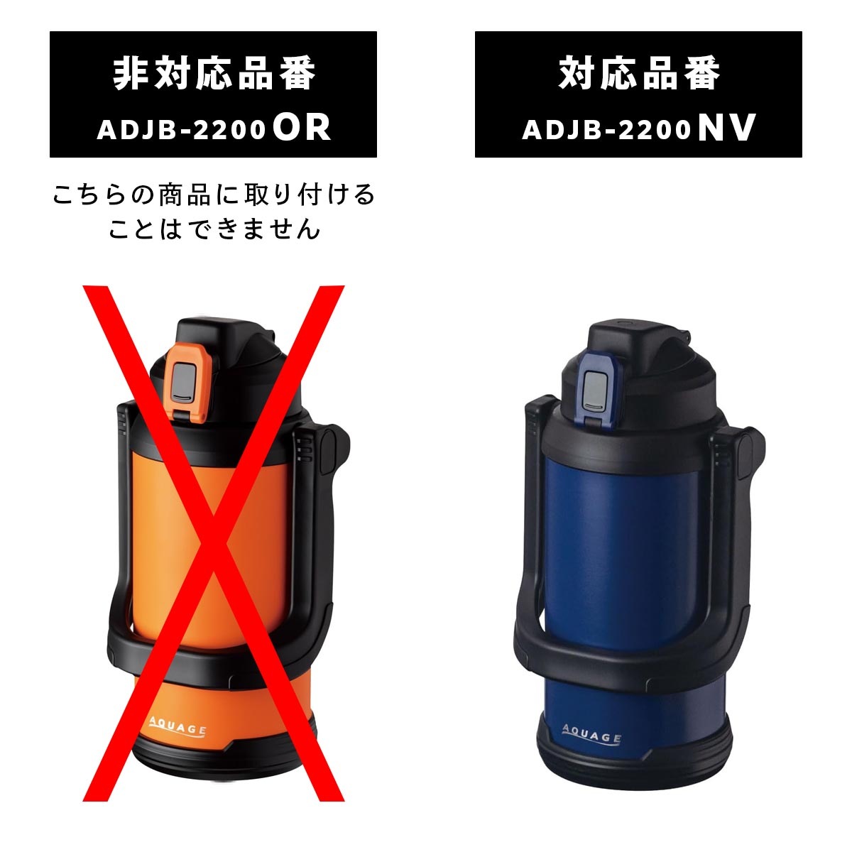 AQUAGE（アクアージュ）ダイレクトジャグボトル 2.2L ネイビー用 せんユニット ADJB-CS-NV