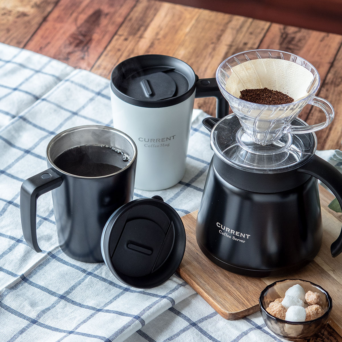 CafeLink(カフェリンク)カレント・ふた付きコーヒーマグカップ 330ml レッド ASM-330RD