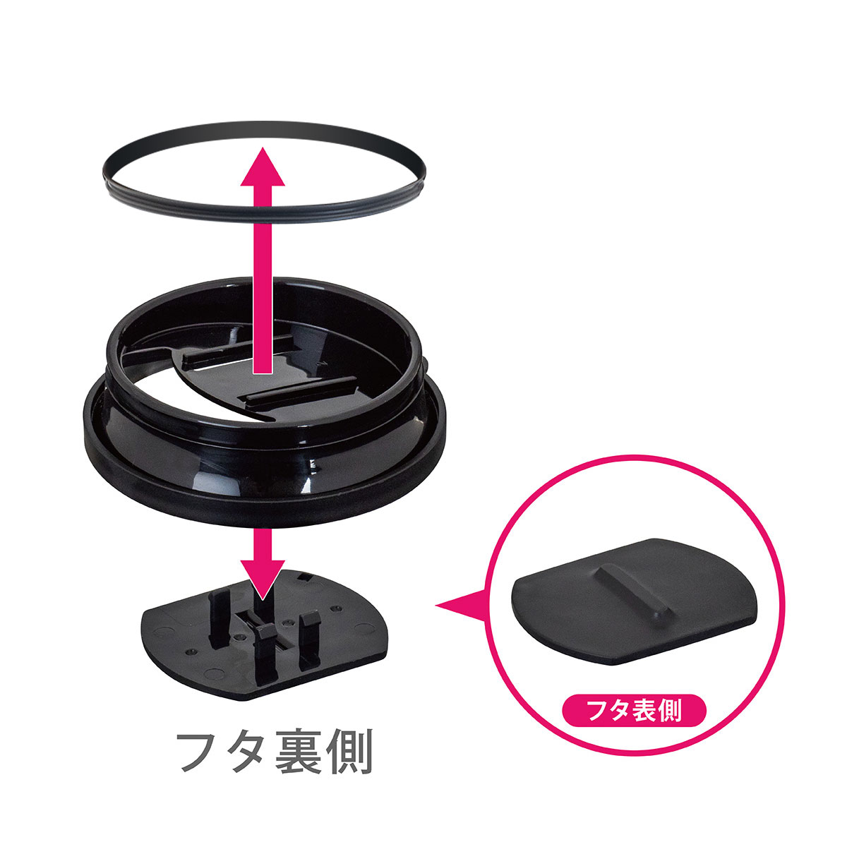 CafeLink(カフェリンク)カレント・ふた付き真空ステンレスマグカップ 260ml ホワイト ASMC-260WH