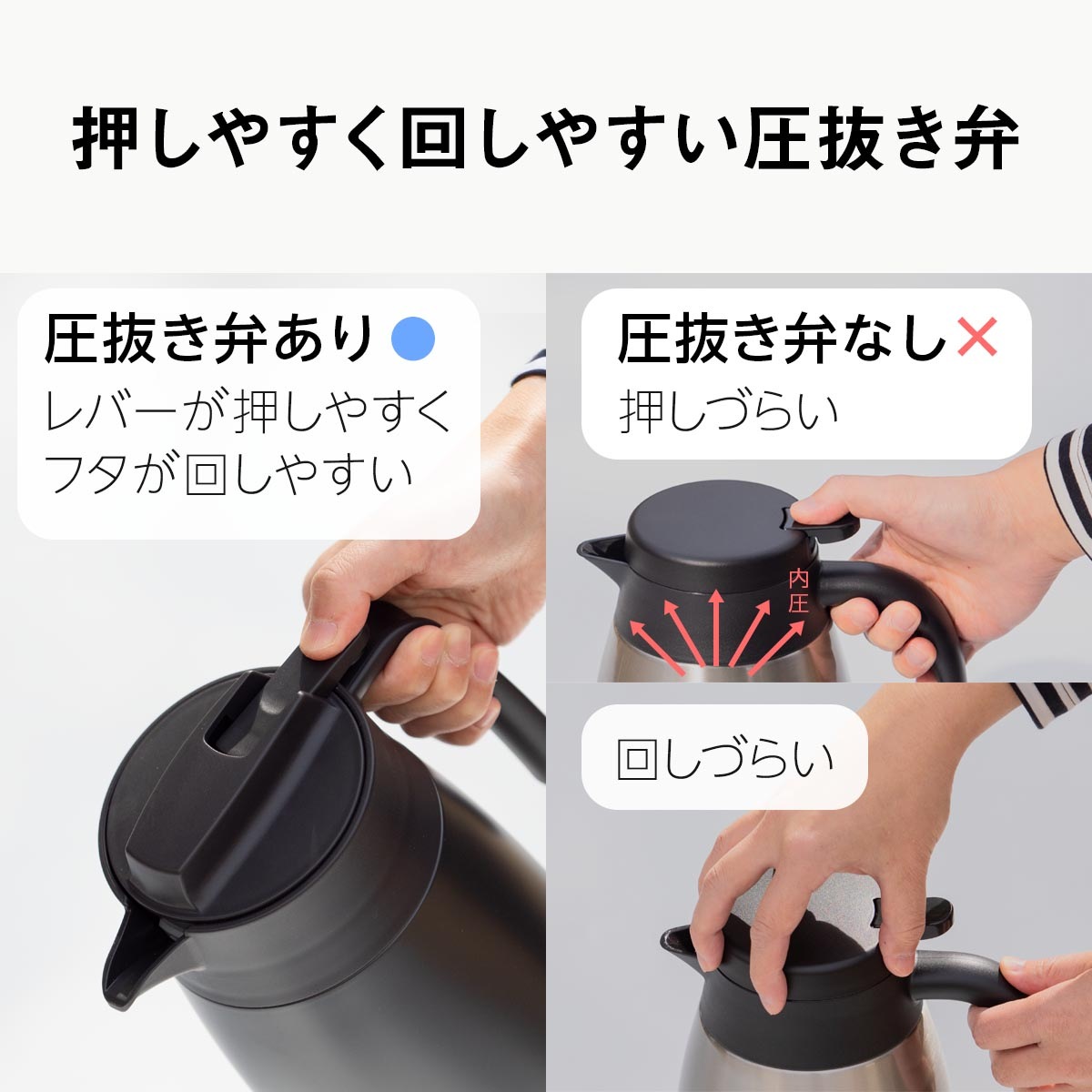 VARIUS（バリウス）超軽量コンパクトステンレスポット フタが分解して洗える 800mL 1100mL 1600mL 2100mL AVTP-05