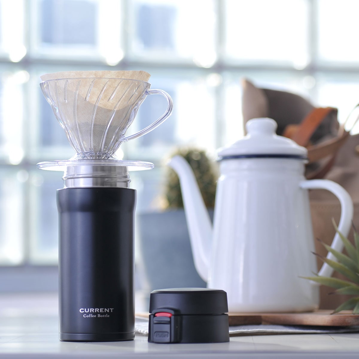 ワンタッチオープン水筒 黒*5 CafeLink（カフェリンク）カレント・コーヒーワンタッチボトル