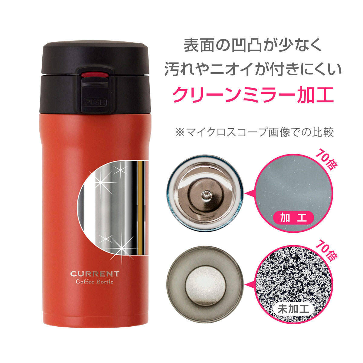 CafeLink(カフェリンク)カレント・コーヒーワンタッチボトル 350ml オレンジ ACW-352OR