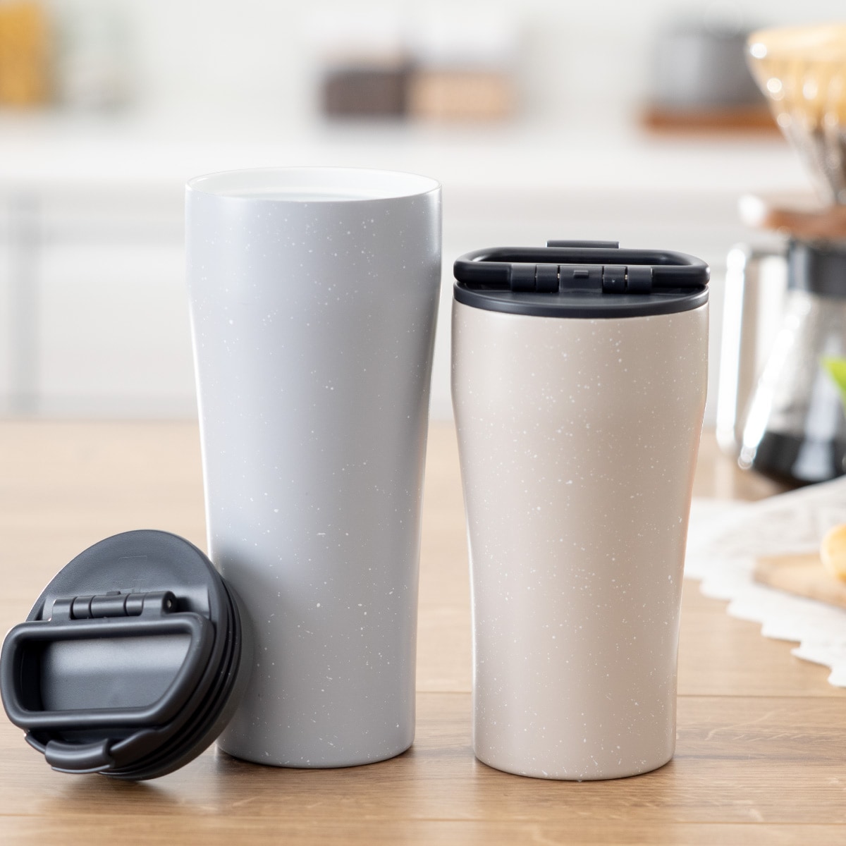 CafeLink（カフェリンク）折りたたみハンドル ふた付きタンブラー グレー モカ 355mL 473mL ACST-F