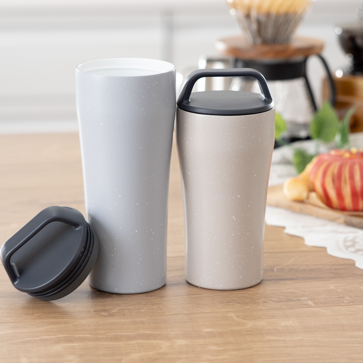 CafeLink（カフェリンク）固定ハンドル ふた付きタンブラー グレー モカ 355mL 473mL ACST-H