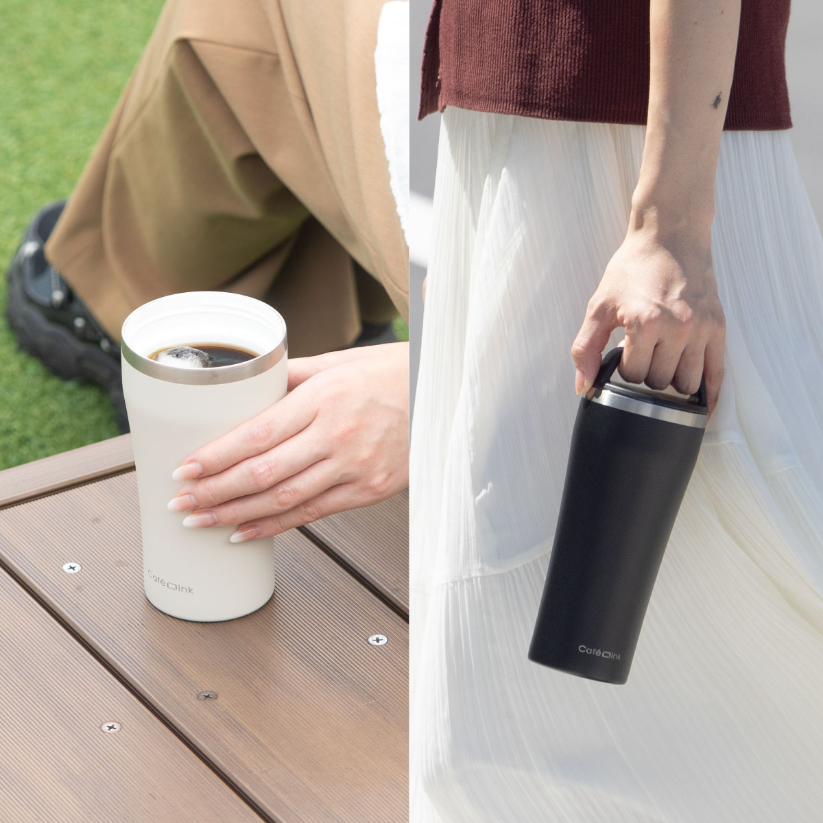 CafeLink(カフェリンク)固定ハンドル ふた付きタンブラー 355mL 473mL ACST-H