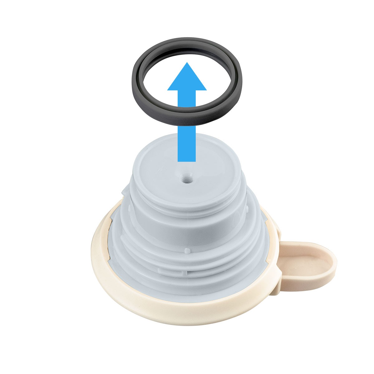 軽量ステンレス卓上ポット 1.2L リーフ柄ホワイト用 中栓（ふた）一式 AKTH-1200WH-CS