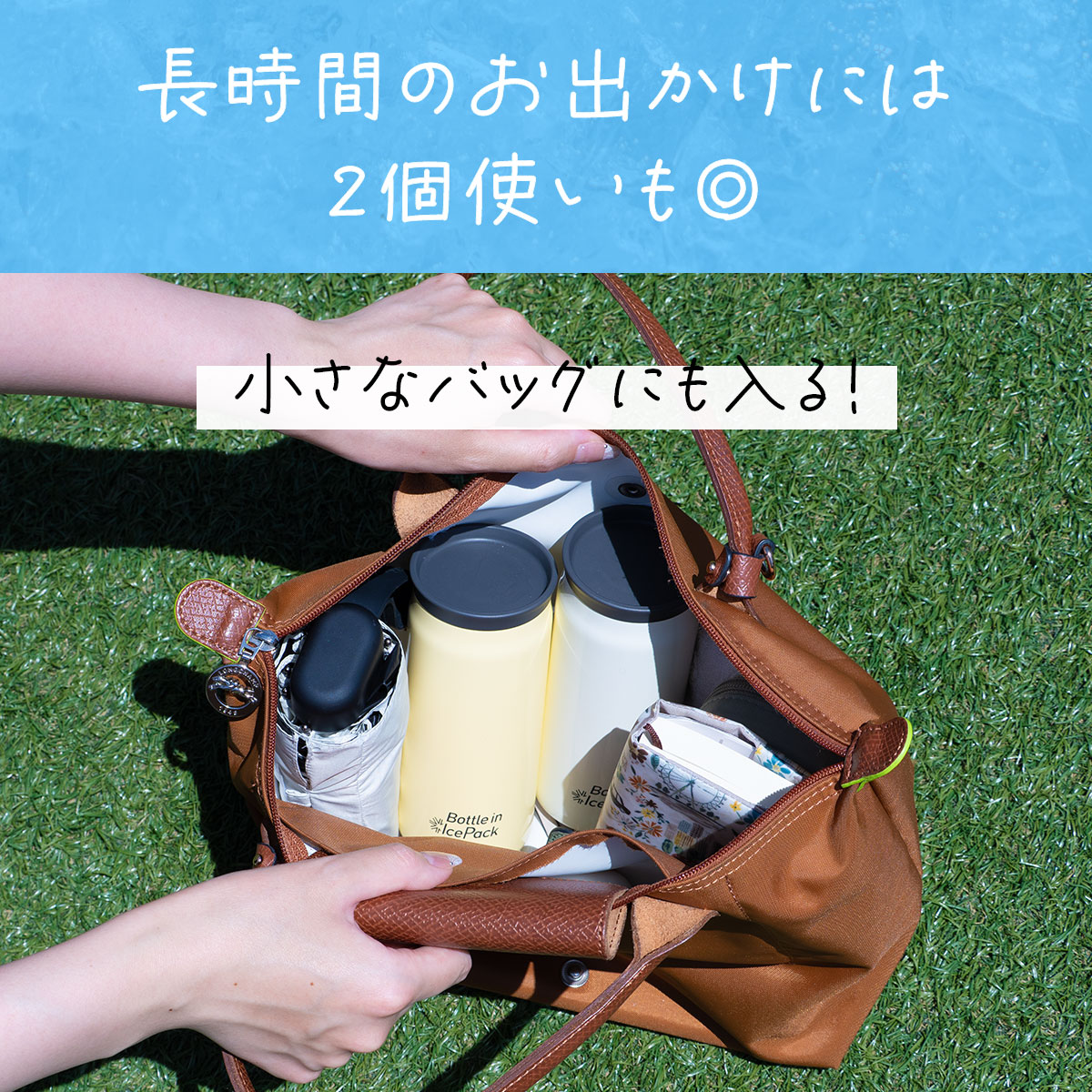 Bottle in Ice Pack（ボトルインアイスパック）氷のう ミニサイズ　ラージサイズ　2Pセット　AICPシリーズ