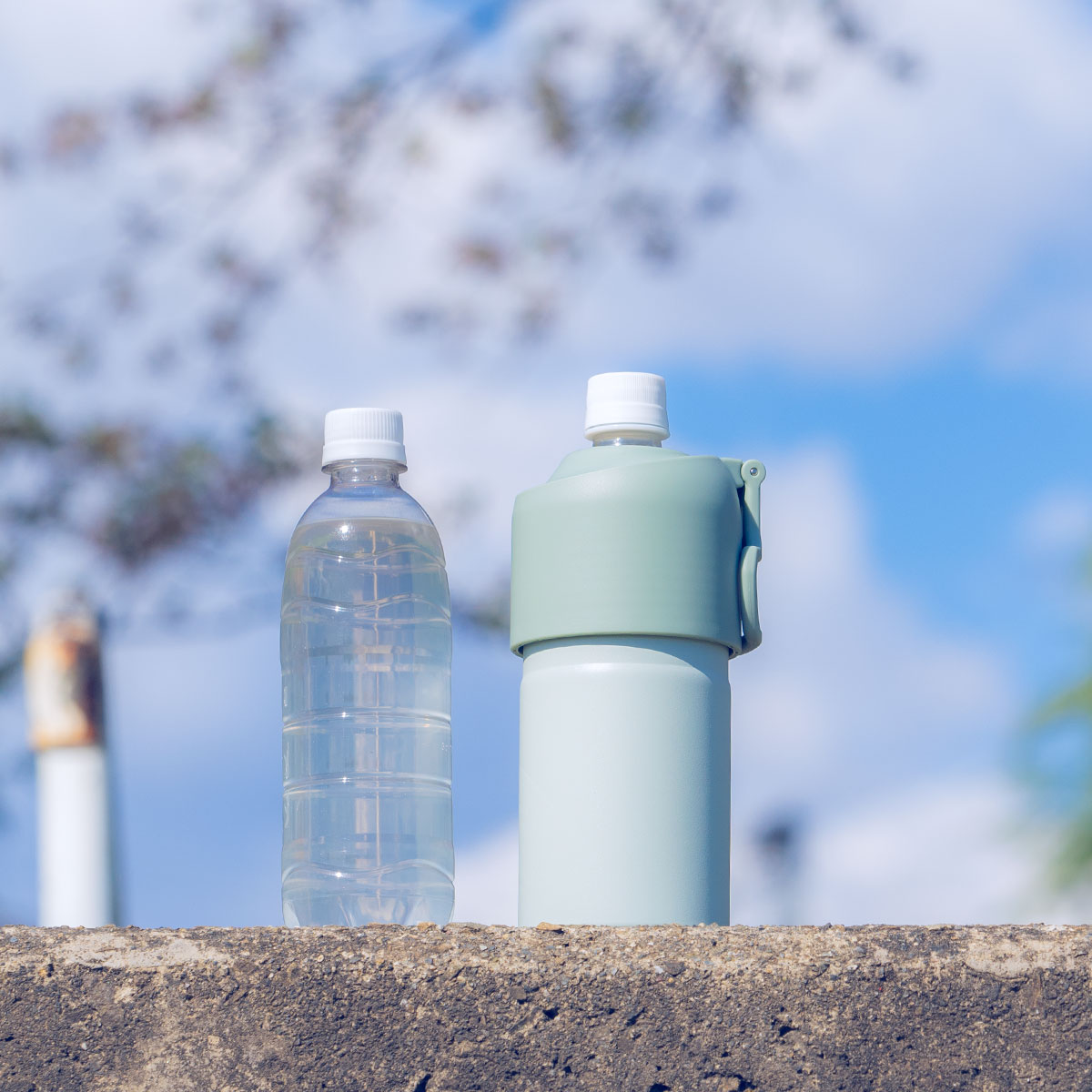 ケース販売 BOTTLE in BOTTLE（ボトルインボトル）ペットボトルホルダー Eタイプ ハンドル付き アイボリー ABIB-EIV12P