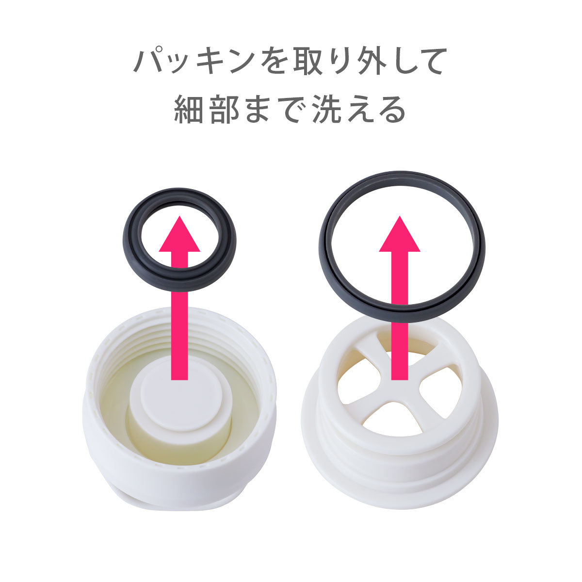 AIRLISTSPORTS（エアリストスポーツ）超軽量ステンレスボトル用 ふた一式 ホワイト ARSP-WH