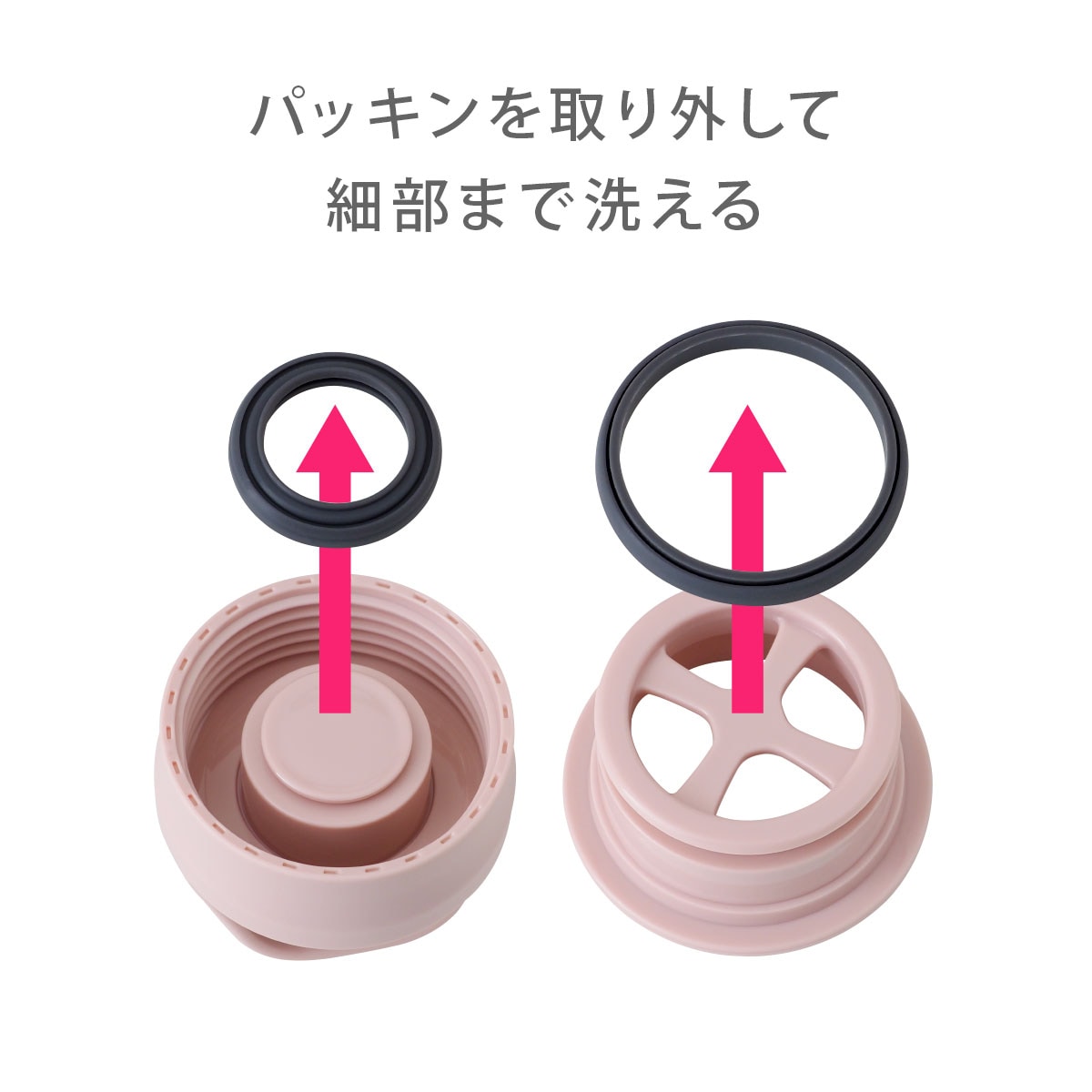 AIRLISTSPORTS(エアリストスポーツ)超軽量ステンレスボトル用 ふた一式 ピンクベージュ ARSP-PB