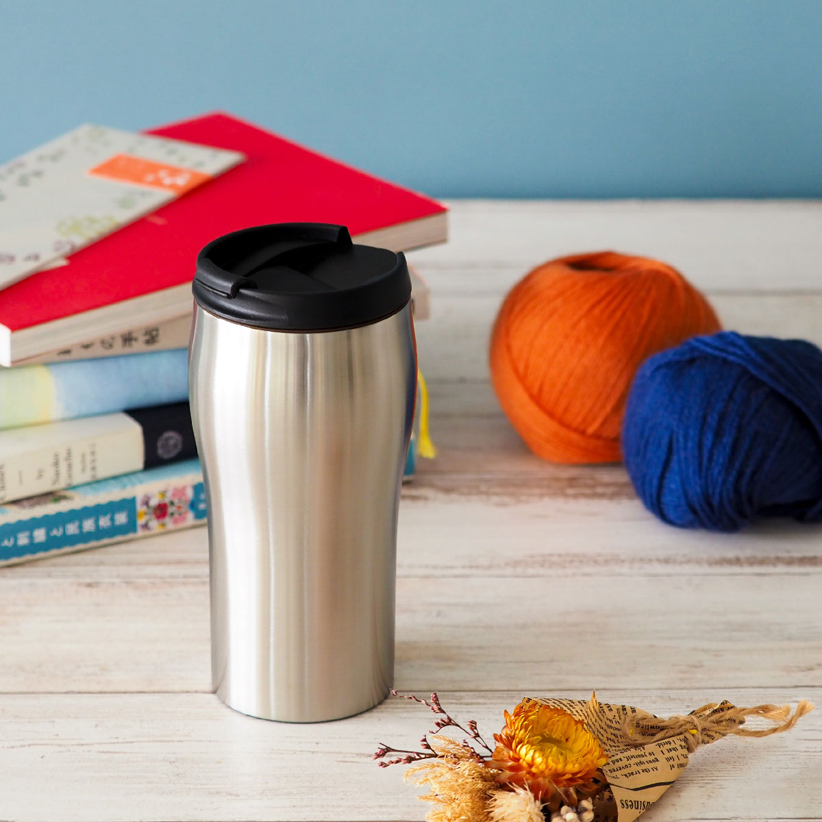 CafeLink（カフェリンク）ふた付きコーヒータンブラー シルバー 350ml AFTZ-350SV