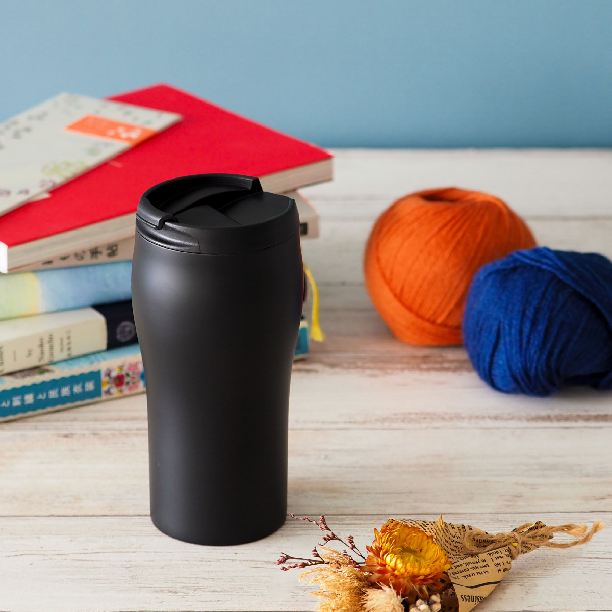 CafeLink（カフェリンク）ふた付きコーヒータンブラー ブラック 350ml AFTZ-350BK