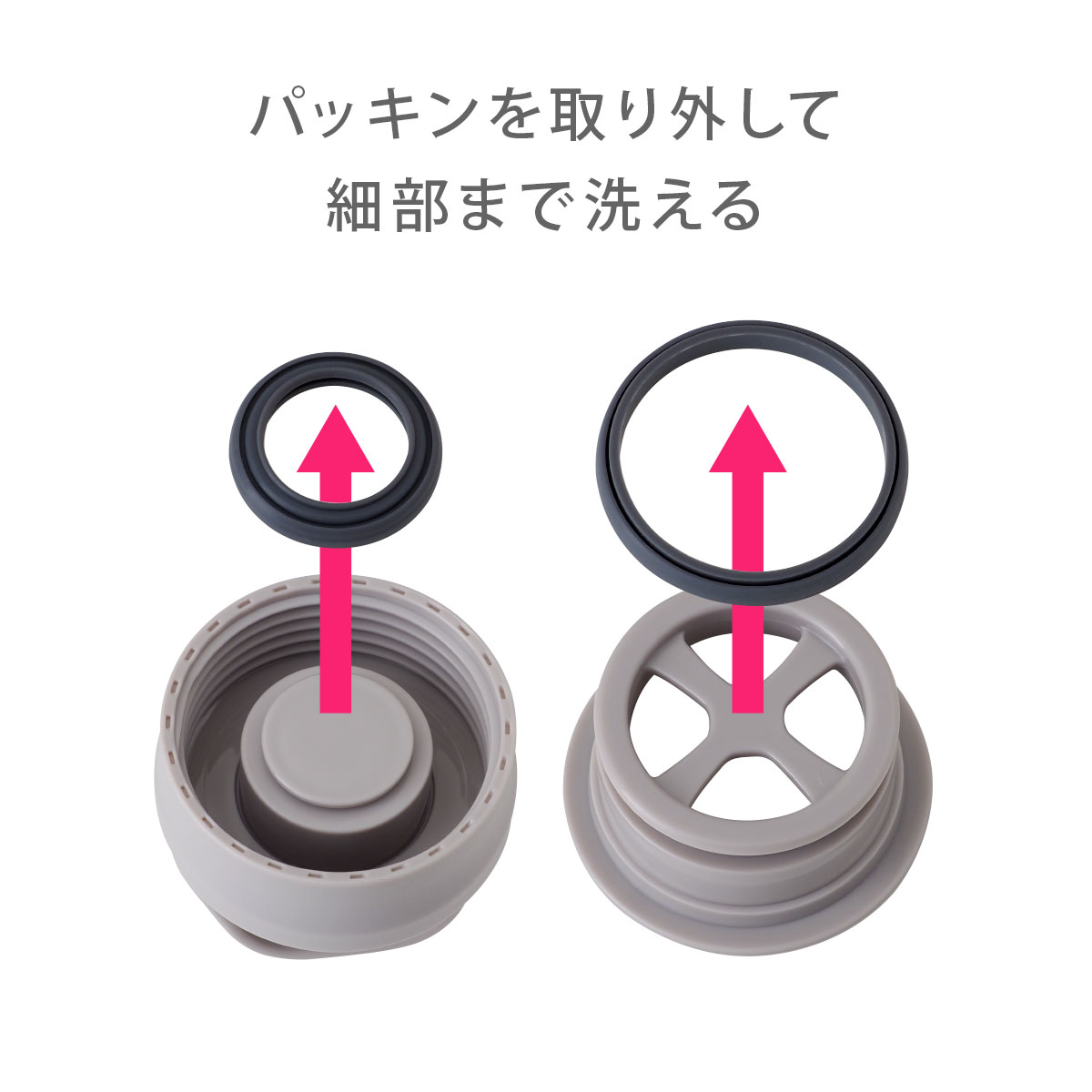 AIRLISTSPORTS(エアリストスポーツ)超軽量ステンレスボトル用 ふた一式 グレー ARSP-GY