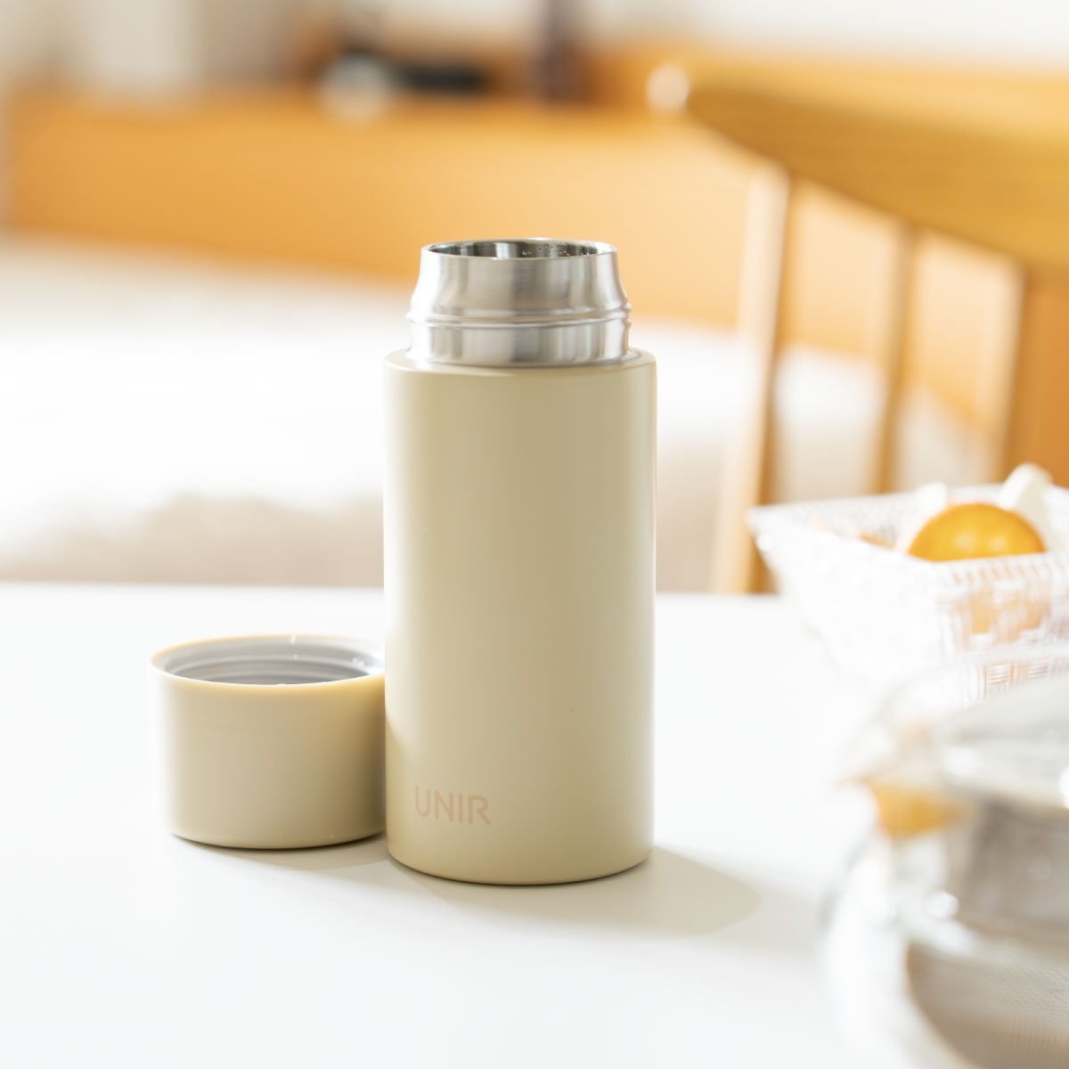 UNIR (ユニール) 洗いやすい シームレスボトル パッキン一体型 530ml ヘーゼルナッツ ASLB-530HN