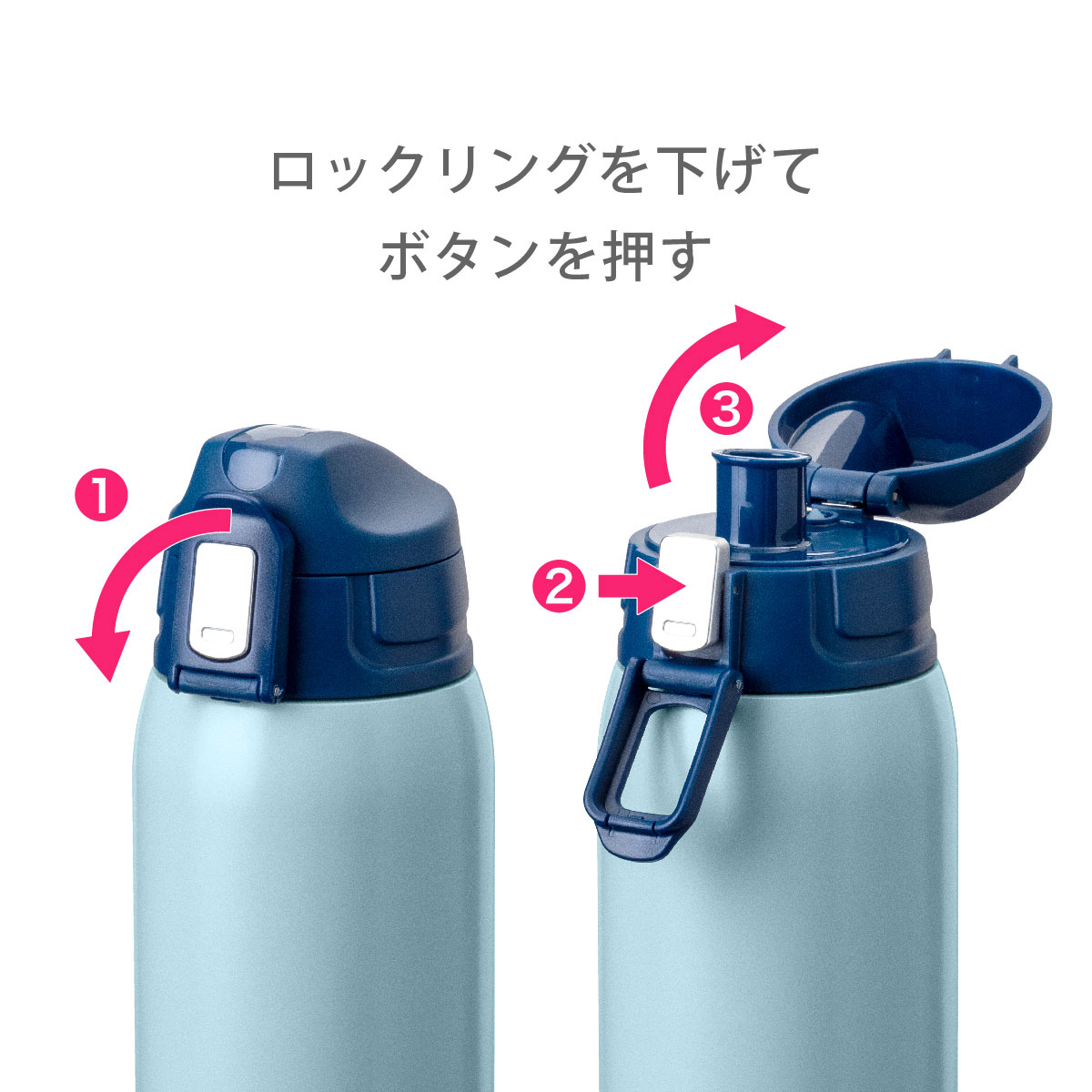 Airlist（エアリスト）超軽量ポーチ付きダイレクトボトル 子供用 直飲み 650ml ブルー ARKD-650BL