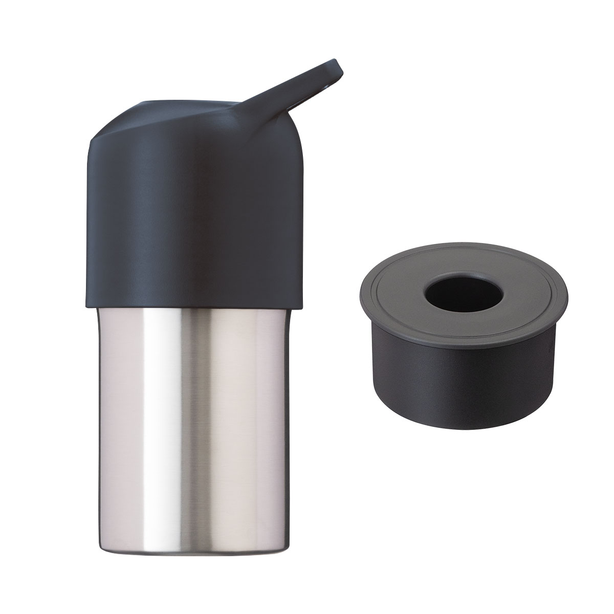 BOTTLE in BOTTLE（ボトルインボトル）ペットボトルホルダー 大容量 Lタイプ 持ち手付き スペーサー付き シルバー ABIB-LSVSP