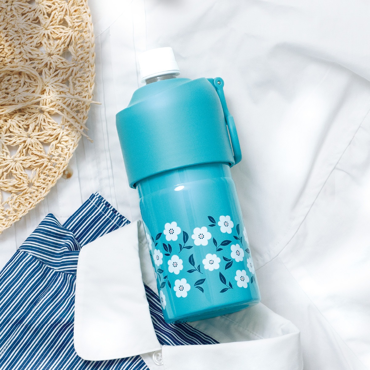 ケース販売 12個/24個入り BOTTLE in BOTTLE（ボトルインボトル）花柄 ペットボトルホルダー Eタイプ ハンドル付き ABIB-EF-CASE