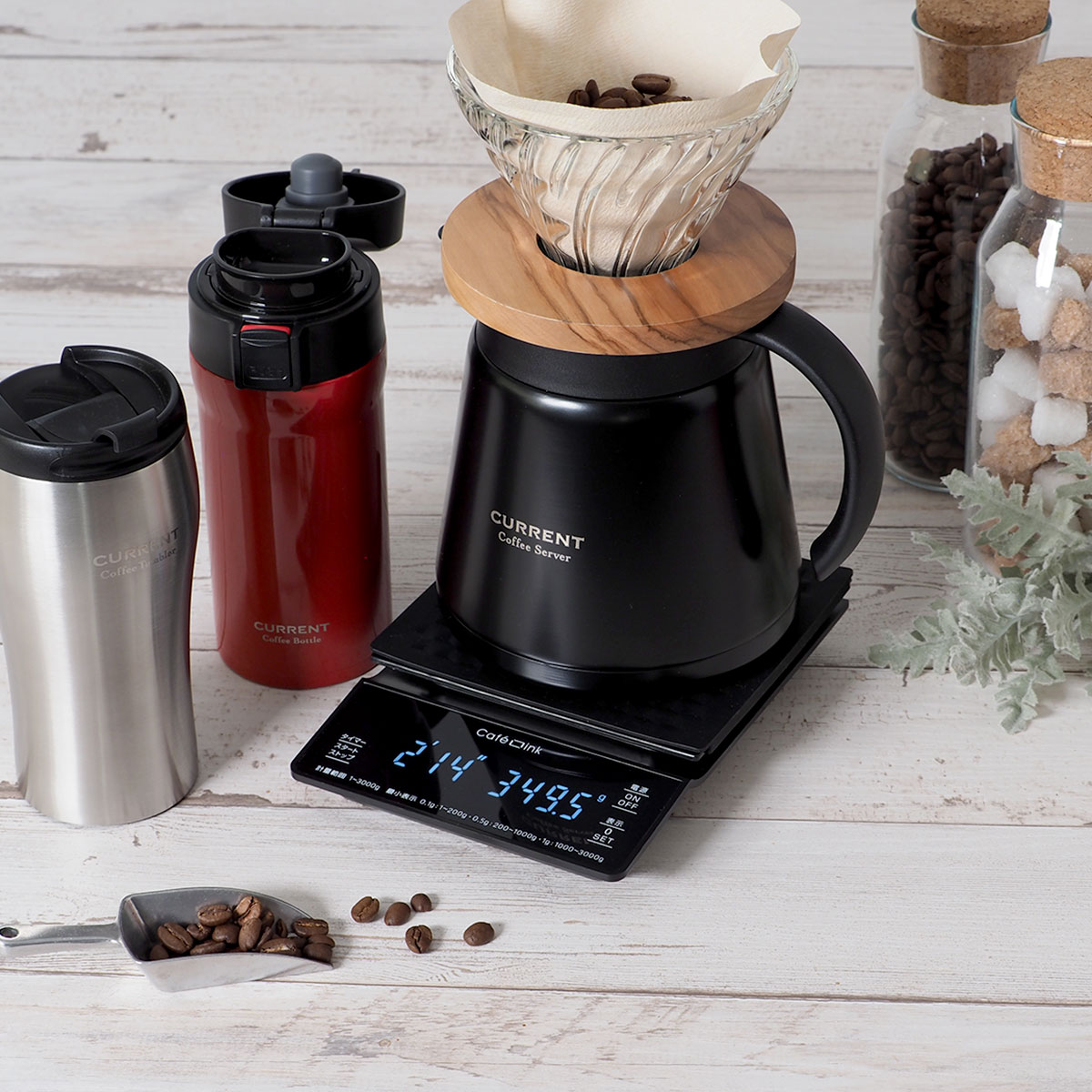 ケース販売 CafeLink(カフェリンク) タイマー機能付き コーヒースケール 3kg ADCS-03-24P