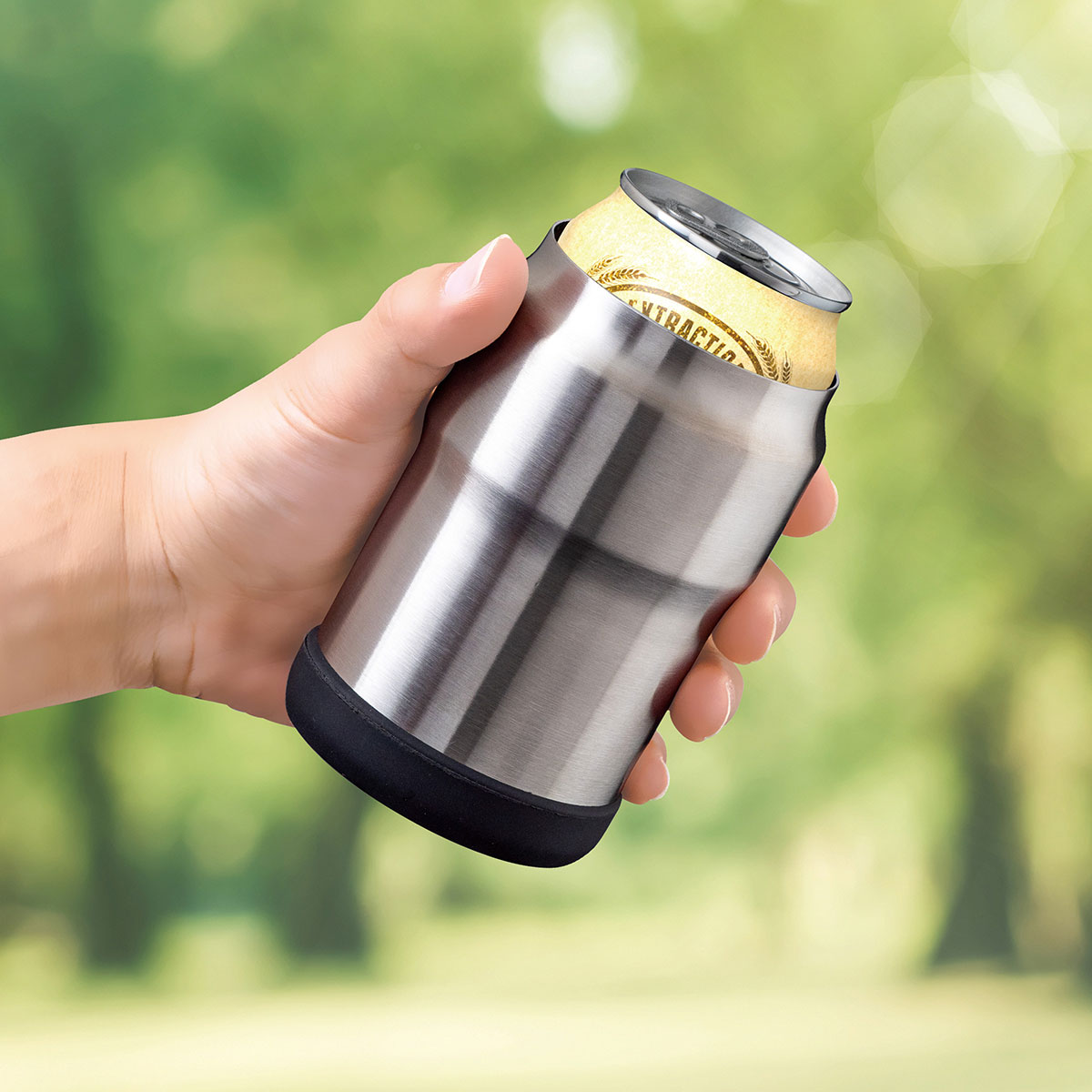 WENS(ウェンズ)保冷缶ホルダー 350ml・500ml缶用2個セット シルバー AWCH-350-500SVset