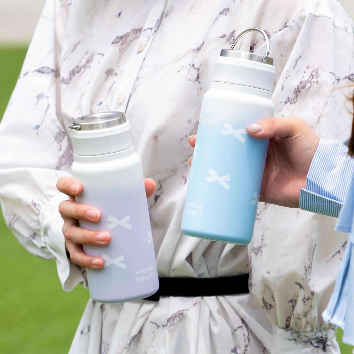 コピーWENS(ウェンズ)ステンレスハンドル付きシームレススクリューボトル 530mL ピンク、ブルー AWSL-シリーズ