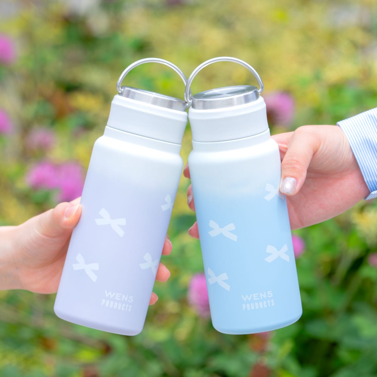 コピーWENS(ウェンズ)ステンレスハンドル付きシームレススクリューボトル 530mL ピンク、ブルー AWSL-シリーズ