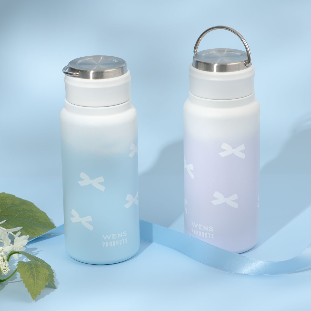 コピーWENS(ウェンズ)ステンレスハンドル付きシームレススクリューボトル 530mL ピンク、ブルー AWSL-シリーズ