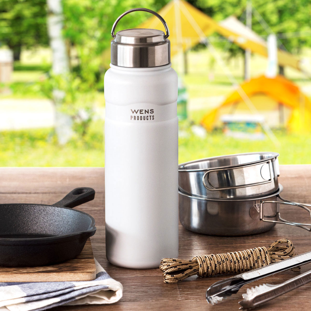 WENS（ウェンズ）ハンドル付きスクリューボトル 700ml ホワイト AWPB