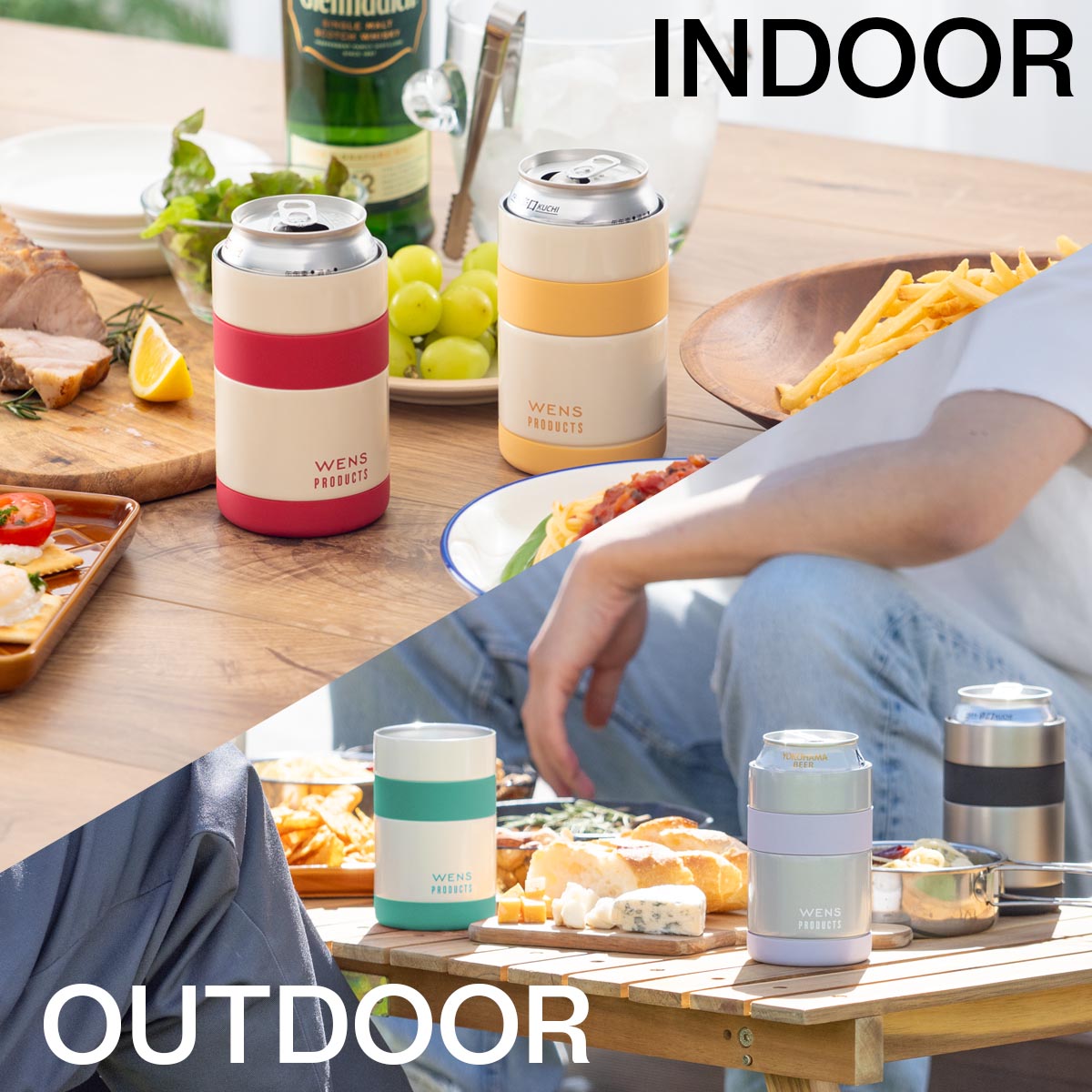 缶ホルダー タンブラー 350ml缶用 2wayタイプ 洗いやすい 真空断熱 保冷 アウトドア WENS PRODUCTS ACH-350