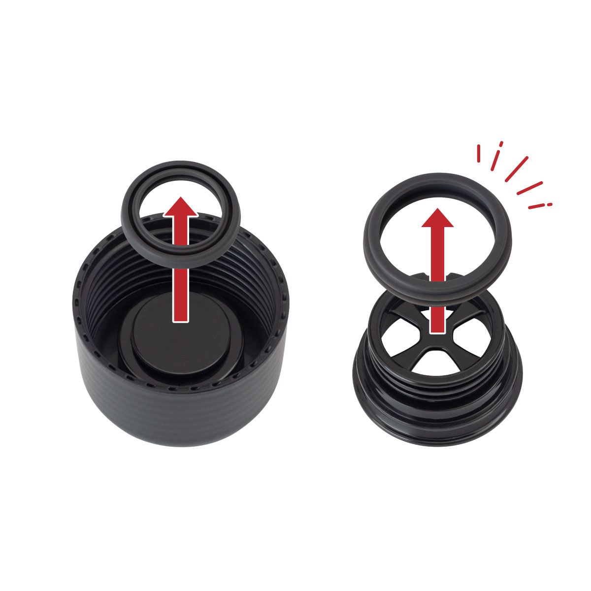 SWITCHMUG（スイッチマグ）軽量スクリューボトル ふた一式 マットブラック AS-MBK