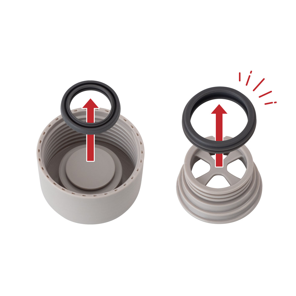 SWITCHMUG（スイッチマグ）軽量スクリューボトル ふた一式 グレー AS-GY