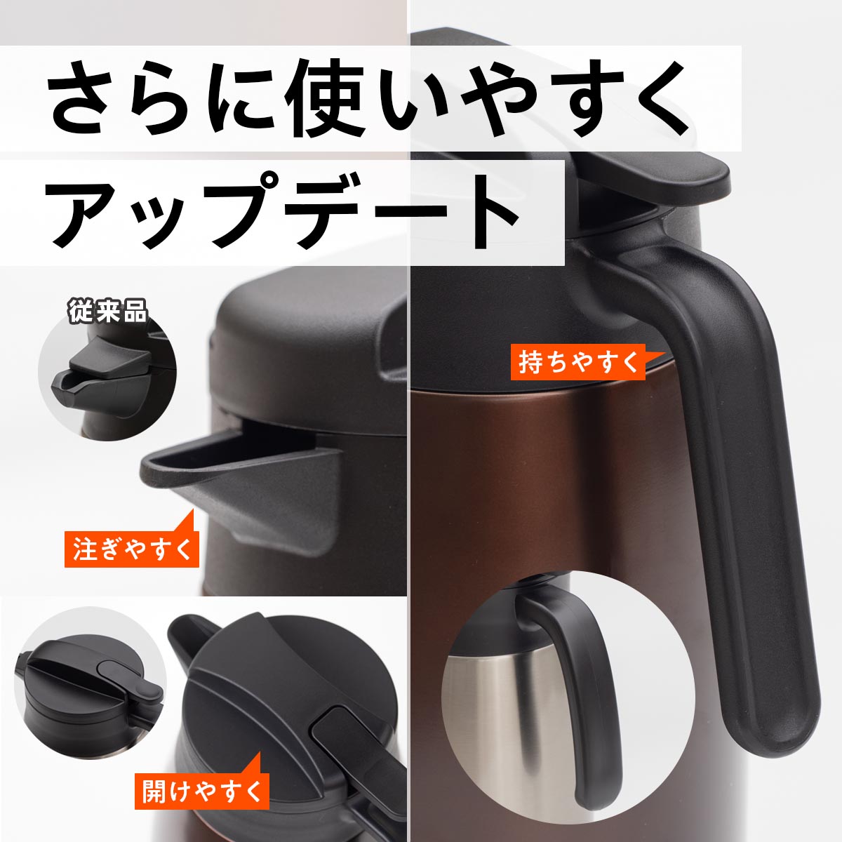 VARIUS（バリウス）超軽量コンパクトステンレスポット 使いやすさにこだわった 600mL 800mL 1100mL 1600mL 2100mL 2500mL AVTP-06